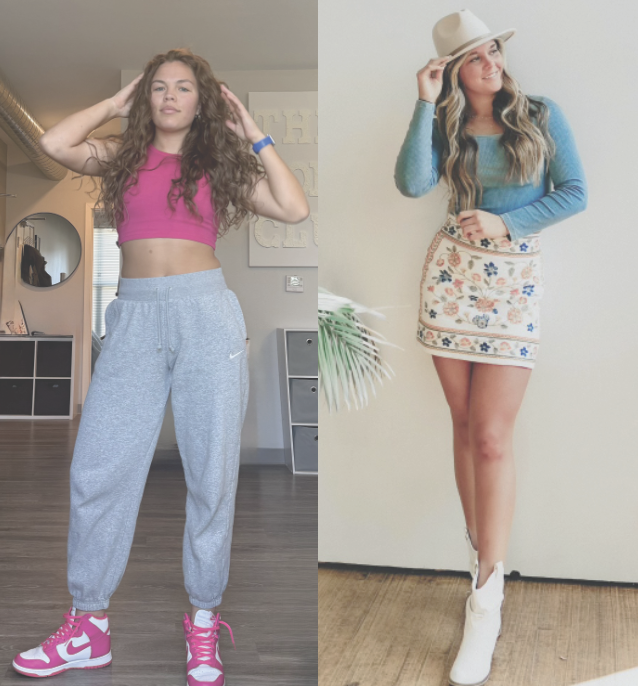 Gabbie Schroeder and Brooklin Dailey show off their unique styles. American athletes increasingly seek to appeal to fans through fashion. Photos courtesy of Schroeder and Dailey.